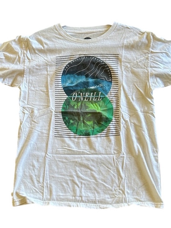 O'Neill Other - O'Neill White Tee with Blue and Green Double Circle Surf Graphic size medium